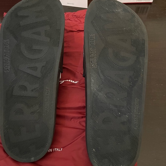 Salvatore Ferragamo Black Slide Sandals Men’s  Groove 2 - Picture 4 of 4